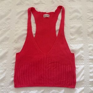 Free People Ribbed Racerback Tank - Bright Pink